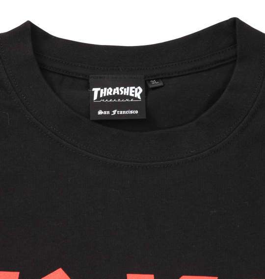 THRASHER 半袖Tシャツ ブラック×レッド