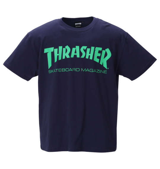 THRASHER 半袖Tシャツ ネイビー×グリーン