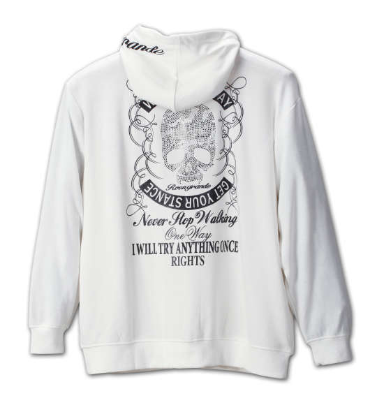 Roen grande カモフラスカルフルジップパーカー ホワイト