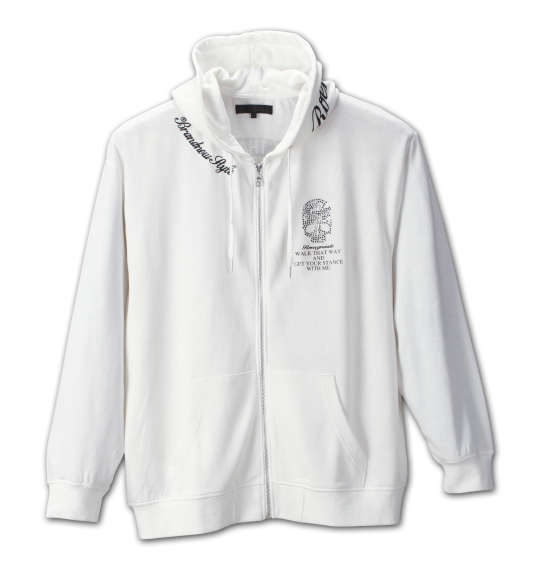 Roen grande カモフラスカルフルジップパーカー ホワイト