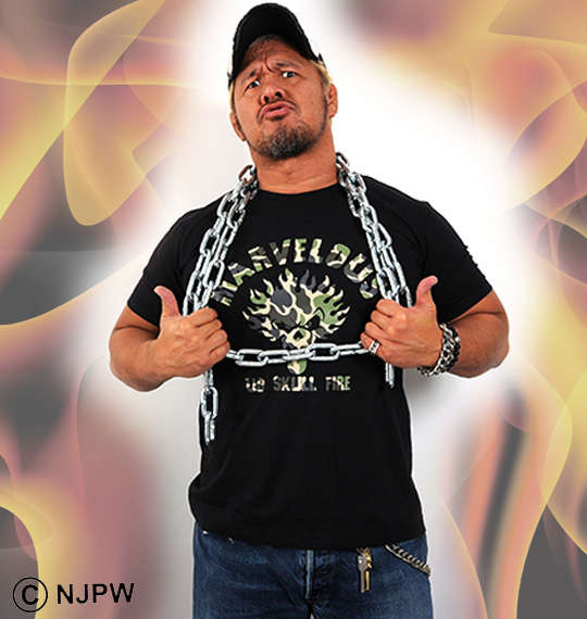 新日本プロレス 真壁刀義UG SKULL FIRE半袖Tシャツ ブラック