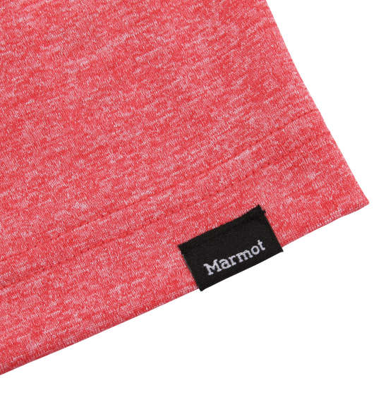 Marmot ヘザーマーモットロゴ半袖Tシャツ スカーレット
