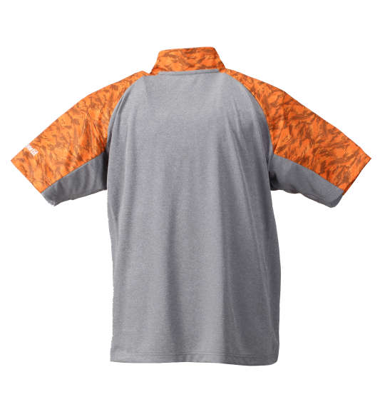 LE COQ SPORTIF サンスクリーンハーフジップ半袖シャツ オレンジ×モクグレー