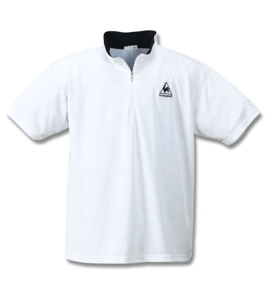 LE COQ SPORTIF ハーフジップ半袖シャツ ホワイト