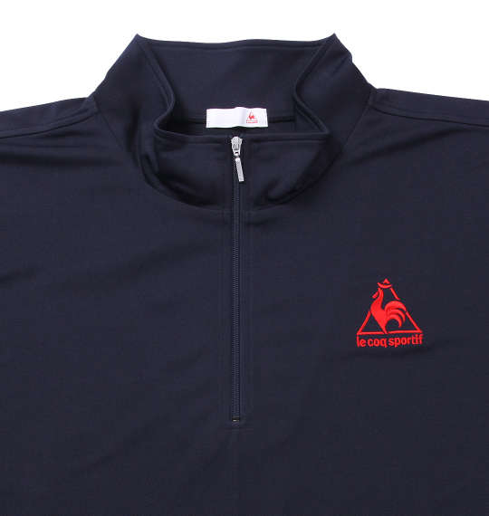 LE COQ SPORTIF ハーフジップ半袖シャツ ネイビー