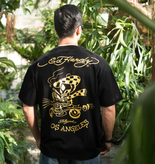 Ed Hardy 半袖Tシャツ ブラック×イエロー