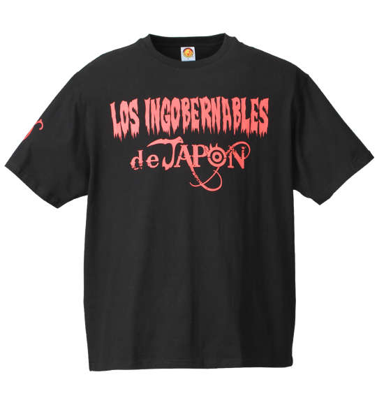 新日本プロレス ロス・インゴベルナブレス・デ・ハポン半袖Tシャツ ブラック×レッド