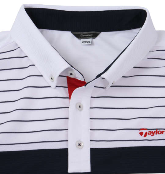 TaylorMade カラーブロックレイヤードシャツ ホワイト×ネイビー