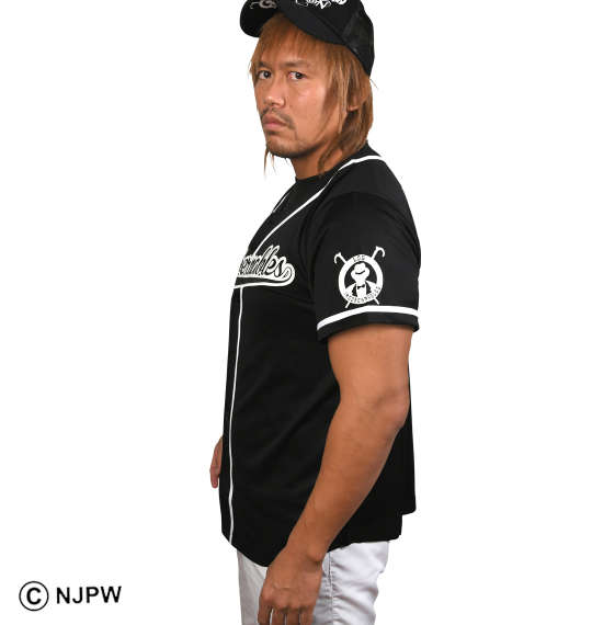 新日本プロレス L・I・Jベースボールシャツ ブラック