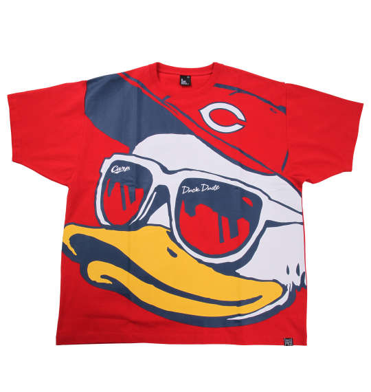 b-one-soul 広島東洋カープ×DUCK DUDE「ALL FACE」半袖Tシャツ レッド