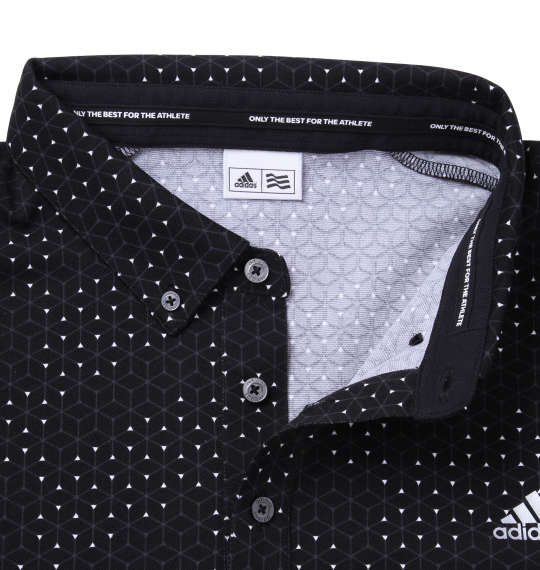 adidas golf ジオメトリックプリント半袖B.Dシャツ ブラック