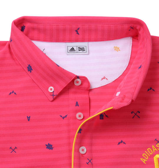 adidas golf マウンテンモノグラム半袖B.Dシャツ リアルピンク