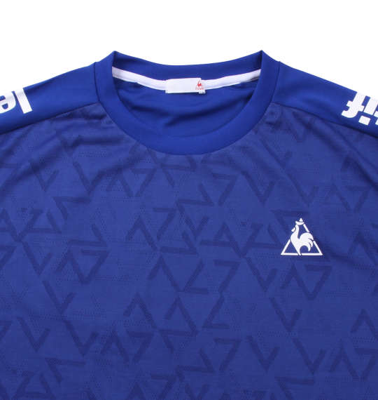 LE COQ SPORTIF ジャガードニット×ドライピンメッシュ半袖Tシャツ セーヌブルー