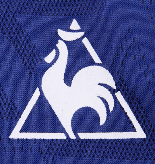 LE COQ SPORTIF ジャガードニット×ドライピンメッシュ半袖Tシャツ セーヌブルー