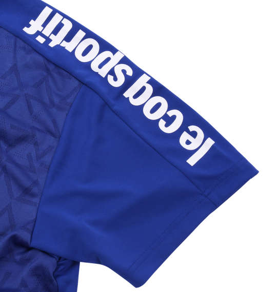 LE COQ SPORTIF ジャガードニット×ドライピンメッシュ半袖Tシャツ セーヌブルー