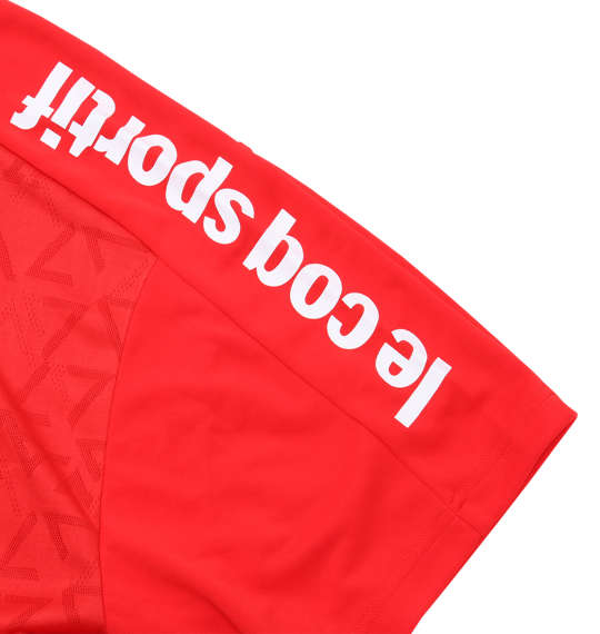 LE COQ SPORTIF ジャガードニット×ドライピンメッシュ半袖Tシャツ レッド