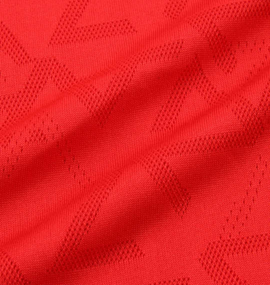 LE COQ SPORTIF ジャガードニット×ドライピンメッシュ半袖Tシャツ レッド