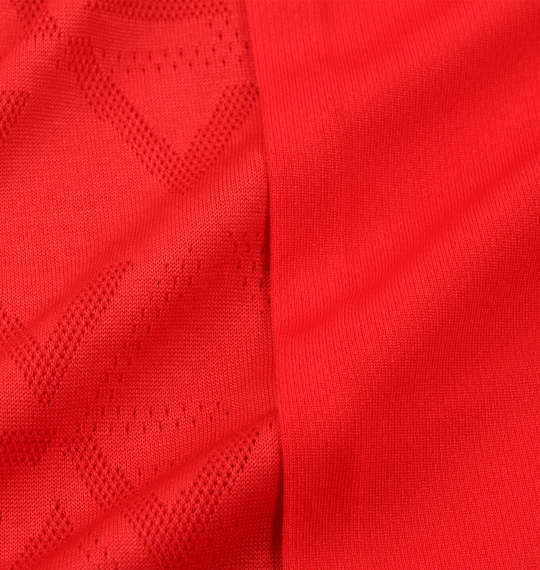 LE COQ SPORTIF ジャガードニット×ドライピンメッシュ半袖Tシャツ レッド