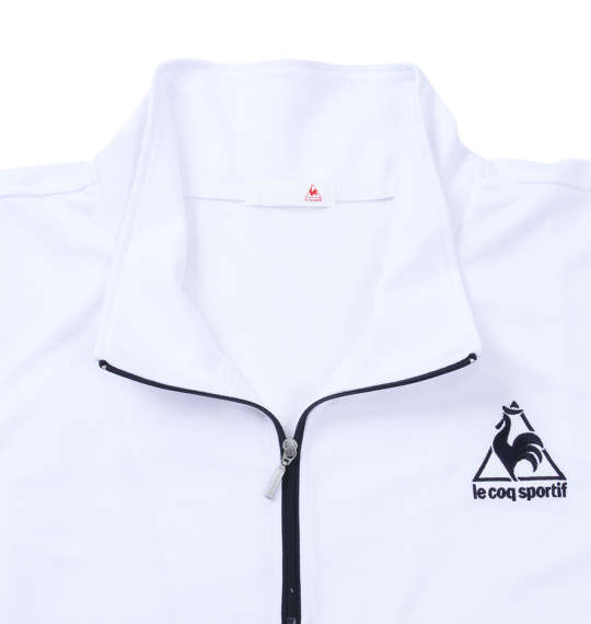 LE COQ SPORTIF エアロドライニットハーフジップ半袖シャツ ホワイト