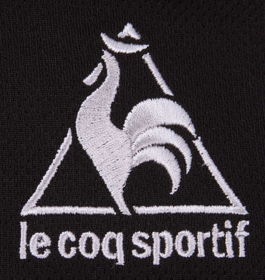 LE COQ SPORTIF エアロドライニットハーフジップ半袖シャツ ブラック
