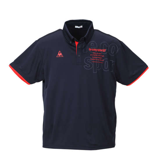 LE COQ SPORTIF ドライピンメッシュ半袖B.Dポロシャツ ネイビー