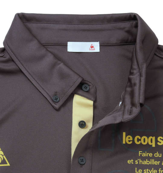 LE COQ SPORTIF ドライピンメッシュ半袖B.Dポロシャツ チャコール