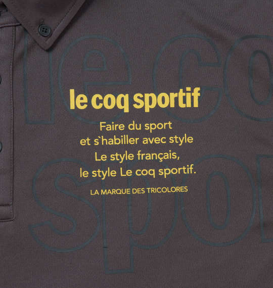 LE COQ SPORTIF ドライピンメッシュ半袖B.Dポロシャツ チャコール
