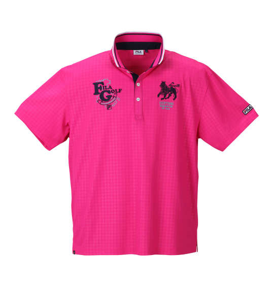 FILA GOLF チドリエンボスショートカラー半袖シャツ ピンク