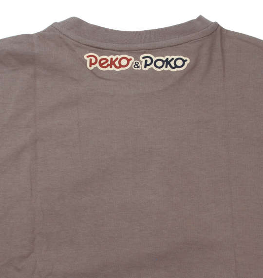 PeKo&PoKo レトロ柄プリント半袖Tシャツ ライトカーキ