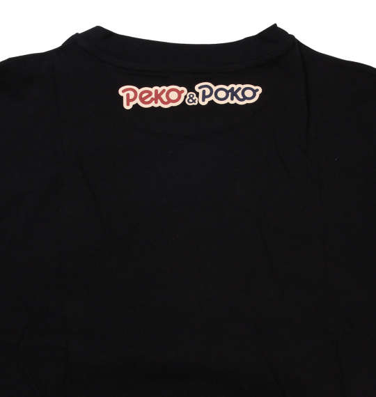 PeKo&PoKo レトロ柄プリント半袖Tシャツ ブラック