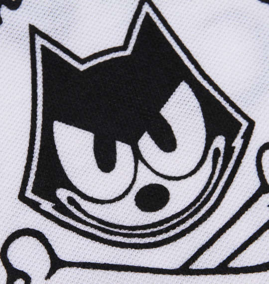 FELIX THE CAT 鹿の子チェーン刺繍&プリント半袖ポロシャツ オフホワイト