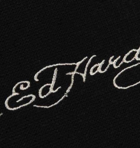 Ed Hardy ニットフリーススタジャンパーカー ブラック