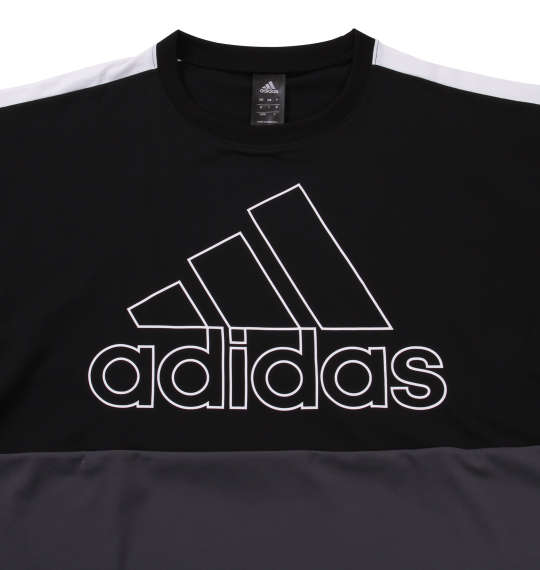adidas ビッグロゴ半袖Tシャツ ブラック×グレー