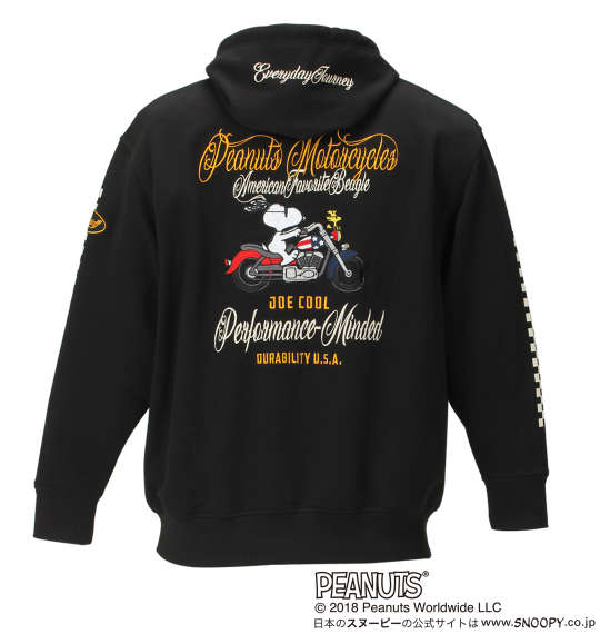 FLAGSTAFF×PEANUTS スヌーピーコラボフルジップパーカー ブラック