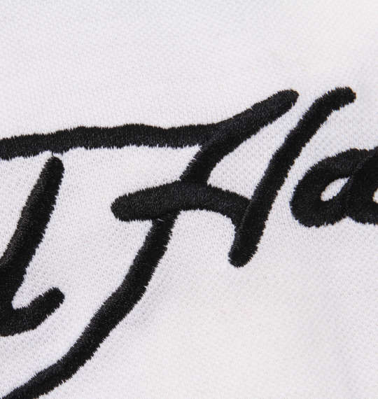Ed Hardy 鹿の子刺繍&プリント半袖ポロシャツ オフホワイト