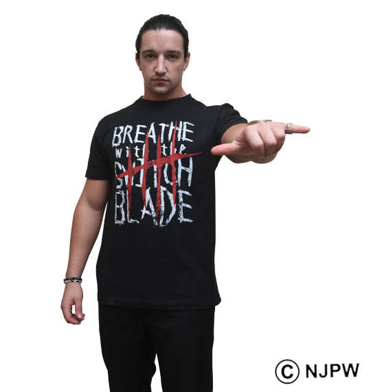 新日本プロレス ジェイ・ホワイト「BREATHE」半袖Tシャツ ブラック