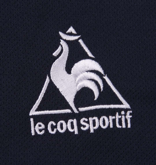 LE COQ SPORTIF エアロドライニットハーフジップ半袖シャツ ネイビー
