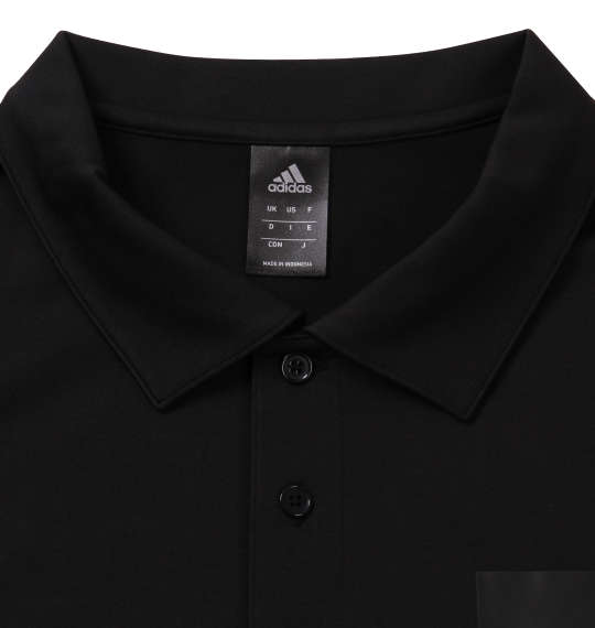 adidas 3ストライプ半袖ポロシャツ ブラック