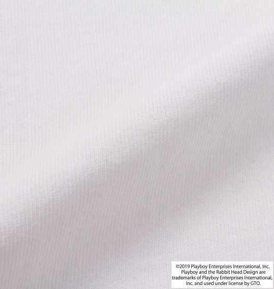 PLAYBOY カラー分解プリント&刺繍半袖Tシャツ オフホワイト