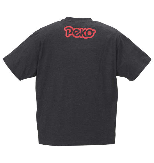 PeKo&PoKo ビッグフェイスプリント半袖Tシャツ チャコール杢