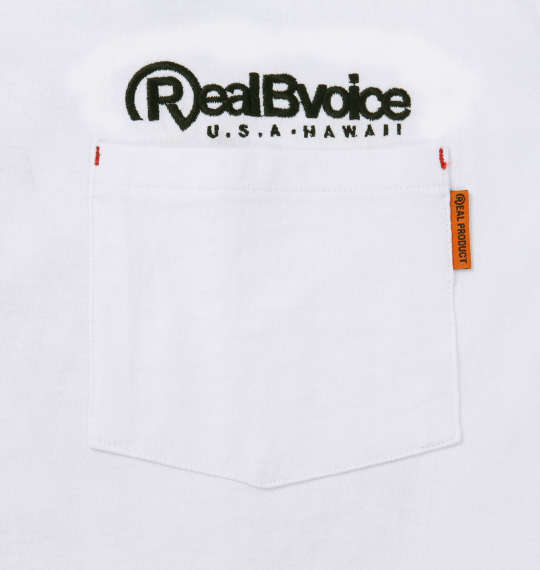 RealBvoice ポリネシアンタトゥーロゴ胸ポケット半袖Tシャツ ホワイト