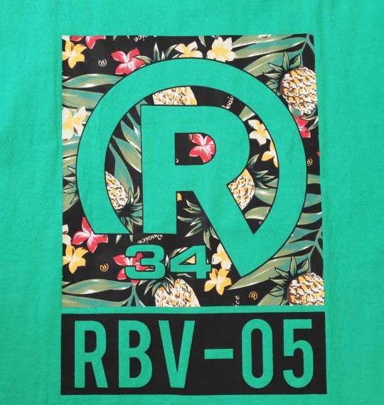 RealBvoice ボックスボタニカルロゴ半袖Tシャツ グリーン