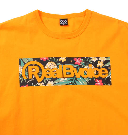 RealBvoice ボックスボタニカルロゴ半袖Tシャツ イエロー