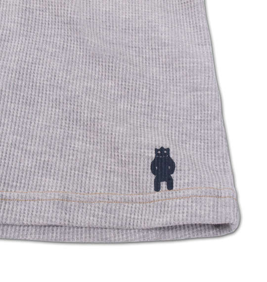 EDWIN ワッフルフェルト刺繍長袖Tシャツ グレー