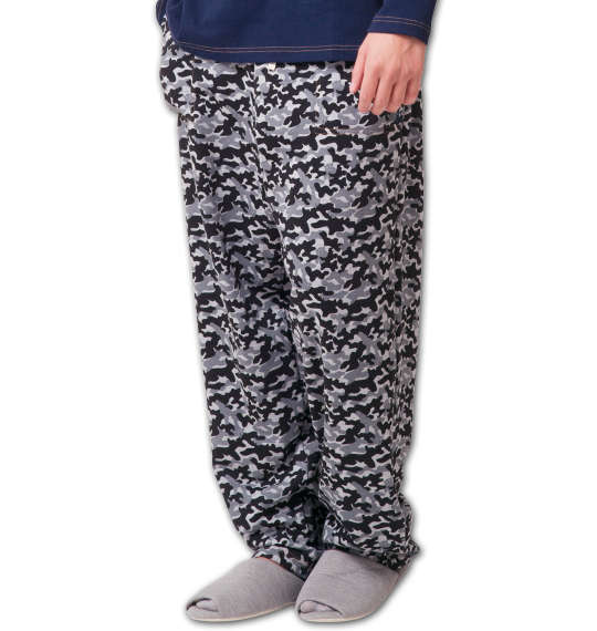 EDWIN ミニ裏毛カモフラ柄プリントパンツ グレー系