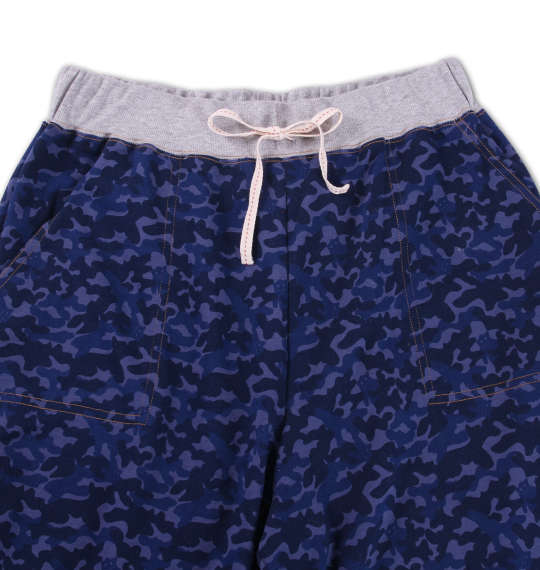 EDWIN ミニ裏毛カモフラ柄プリントパンツ ネイビー系
