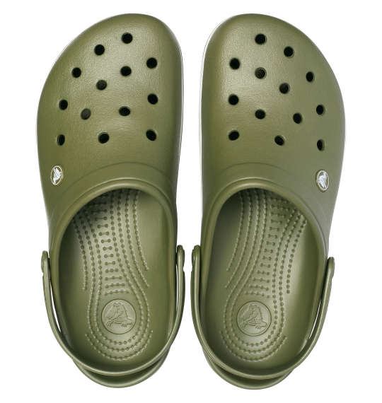 crocs サンダル(クロックバンドクロッグ) アーミーグリーン×ホワイト