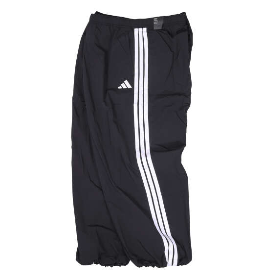 adidas 3ST WVウーブントラックパンツ ブラック×ホワイト