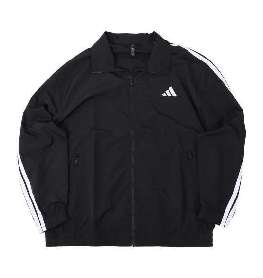 adidas 3ST WVウーブントラックジャケット ブラック×ホワイト