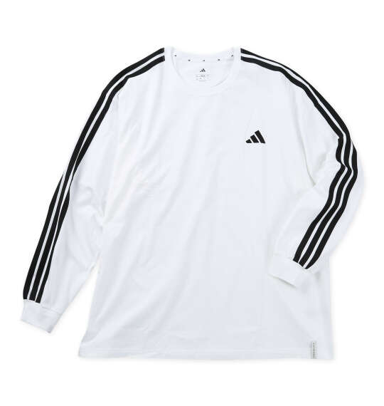 adidas ESS+3S長袖Tシャツ ホワイト